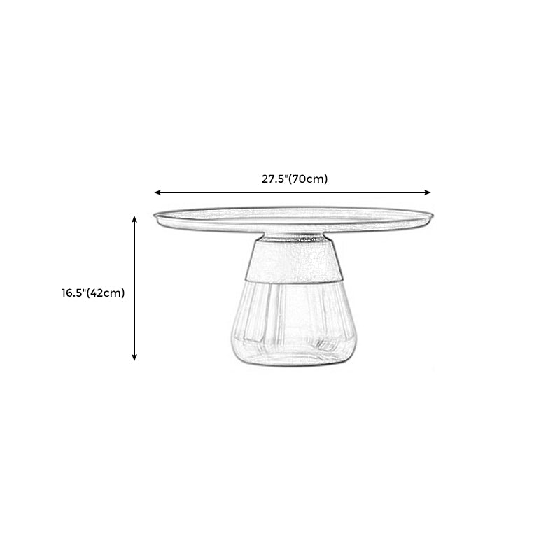 Modern Style Metal Desktop Glass Base Can Be Stored Round Side Table