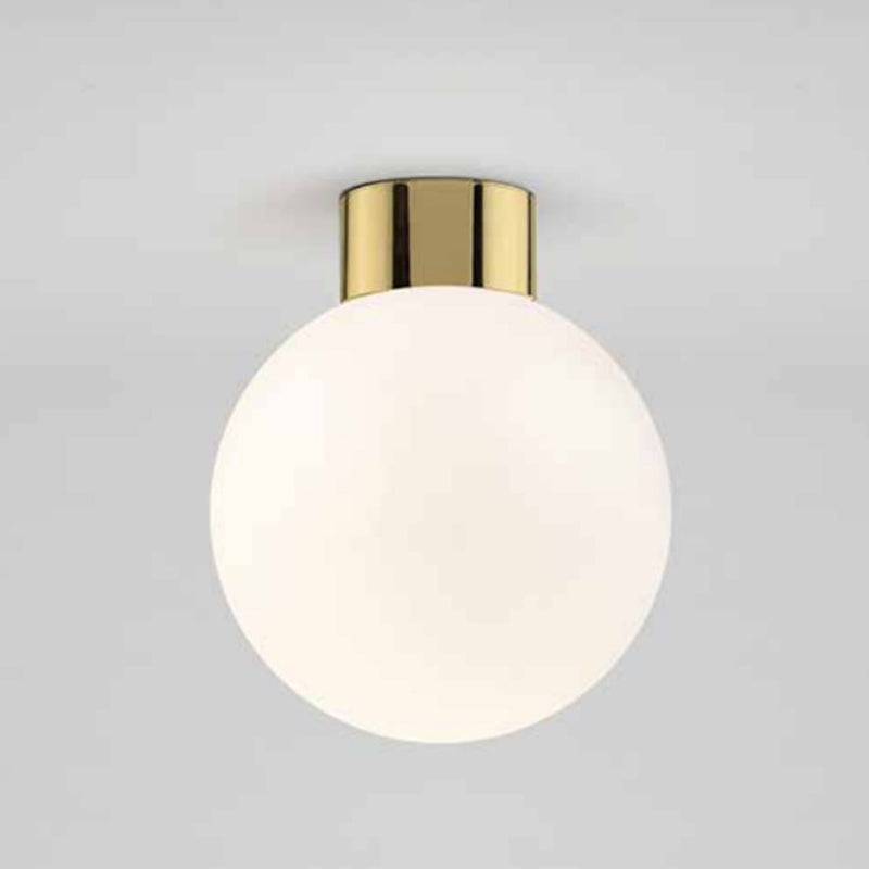 Circle Shape Flush Mount Modern Metal Ceiling Light with Glass Shade for Living Room