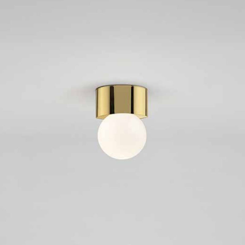Circle Shape Flush Mount Modern Metal Ceiling Light with Glass Shade for Living Room