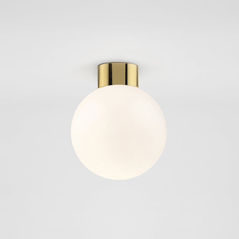 Circle Shape Flush Mount Modern Metal Ceiling Light with Glass Shade for Living Room