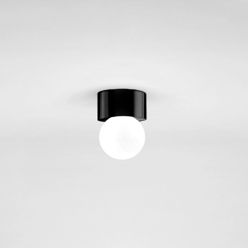 Circle Shape Flush Mount Modern Metal Ceiling Light with Glass Shade for Living Room