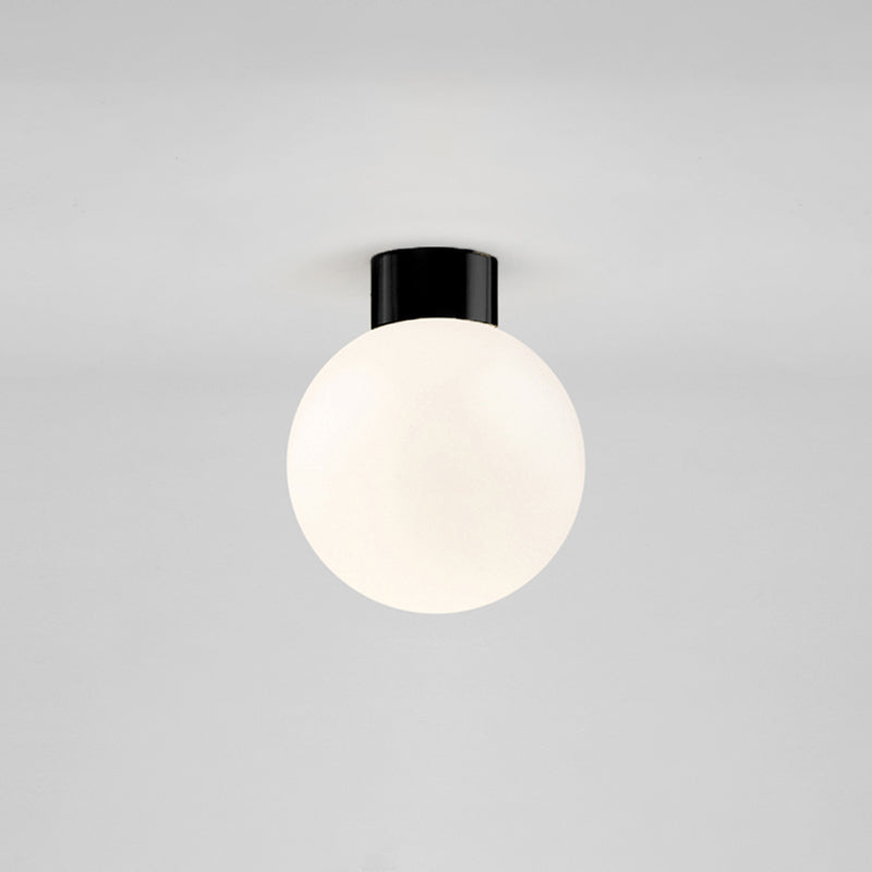 Circle Shape Flush Mount Modern Metal Ceiling Light with Glass Shade for Living Room