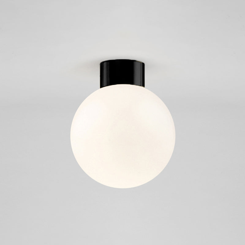Circle Shape Flush Mount Modern Metal Ceiling Light with Glass Shade for Living Room