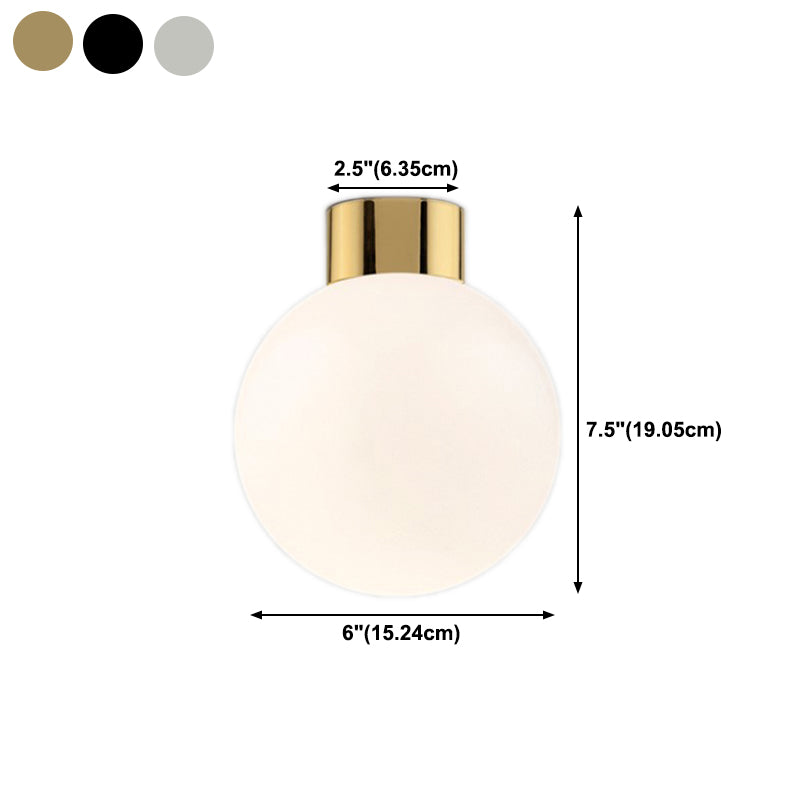 Circle Shape Flush Mount Modern Metal Ceiling Light with Glass Shade for Living Room