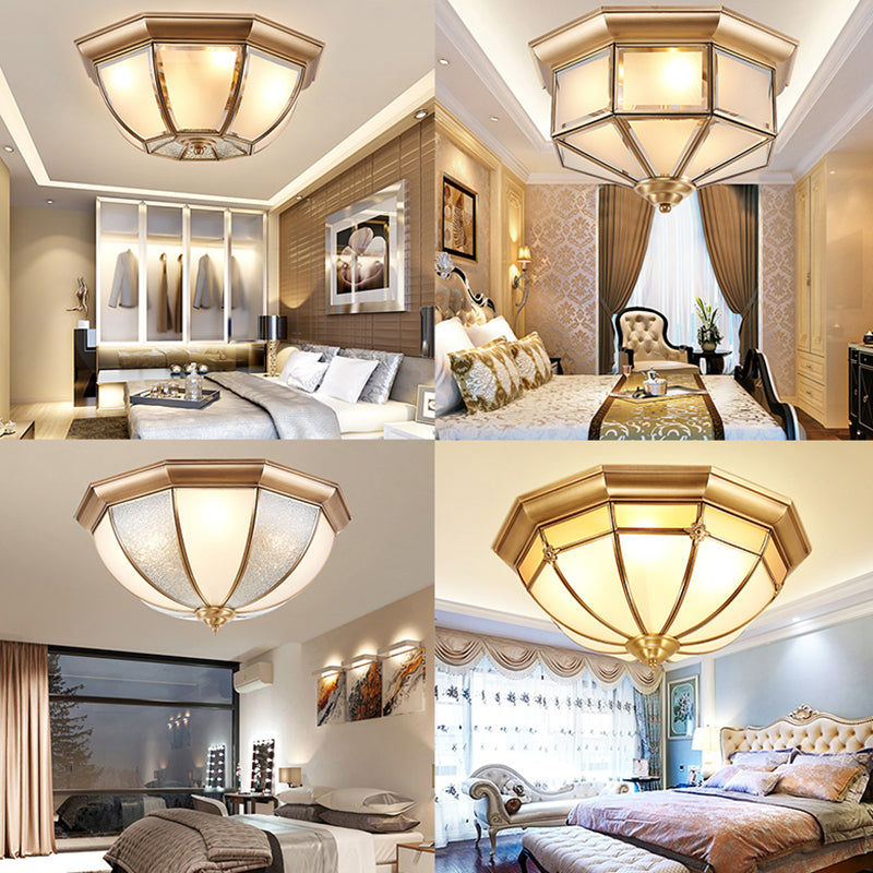 American Colonial Ceiling Light Multi Lights Close to Ceiling Lamp for Bedroom