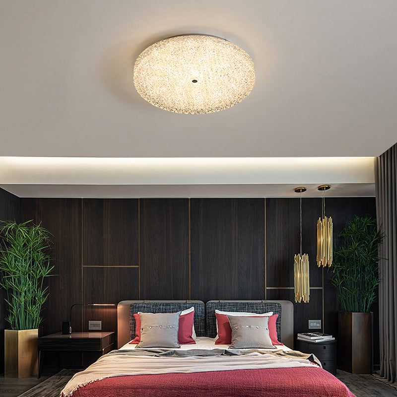 Modern Ceiling Mount Light LED Close to Ceiling Lamp with Glass Shade for Living Room
