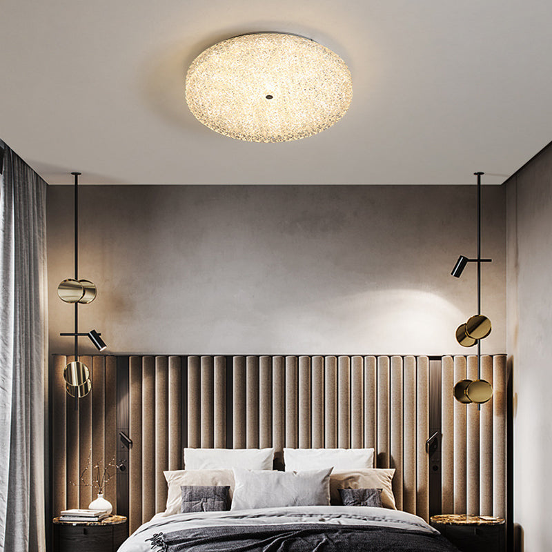 Modern Ceiling Mount Light LED Close to Ceiling Lamp with Glass Shade for Living Room