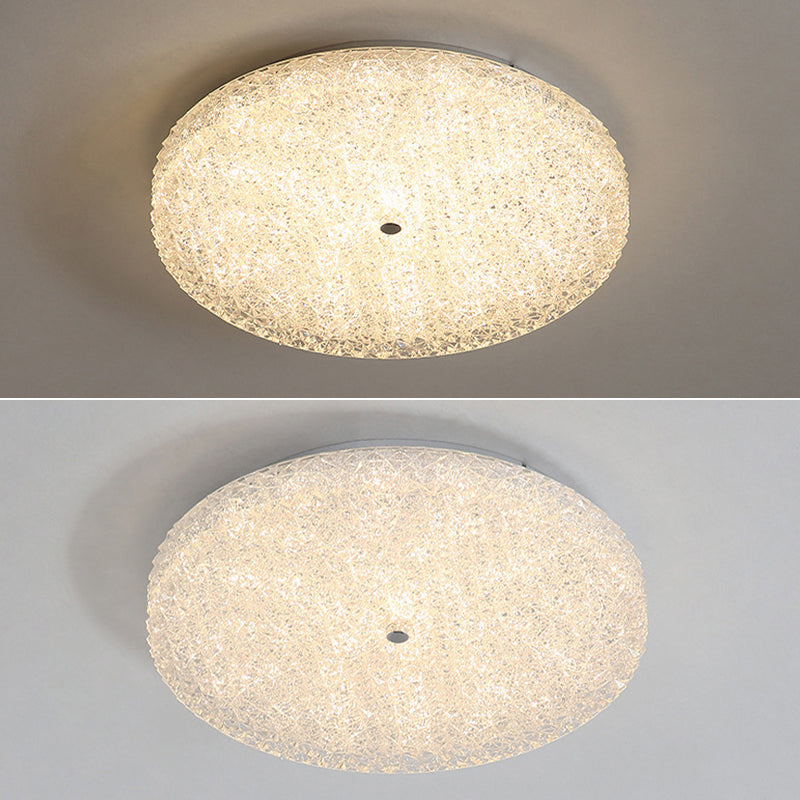 Modern LED Ceiling Mount Light Close to Ceiling Lamp with Glass Shade for Living Room