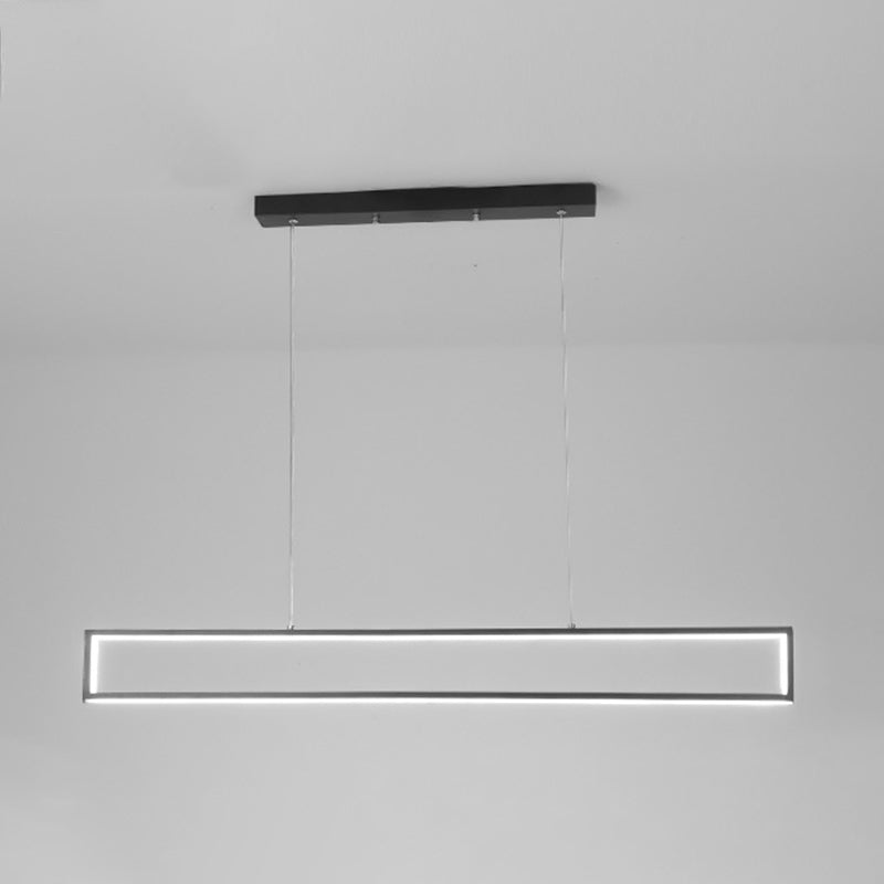 Rectangle Shape Island Pendant Contemporary Style Metal 1 Light Pendant Lighting Fixture
