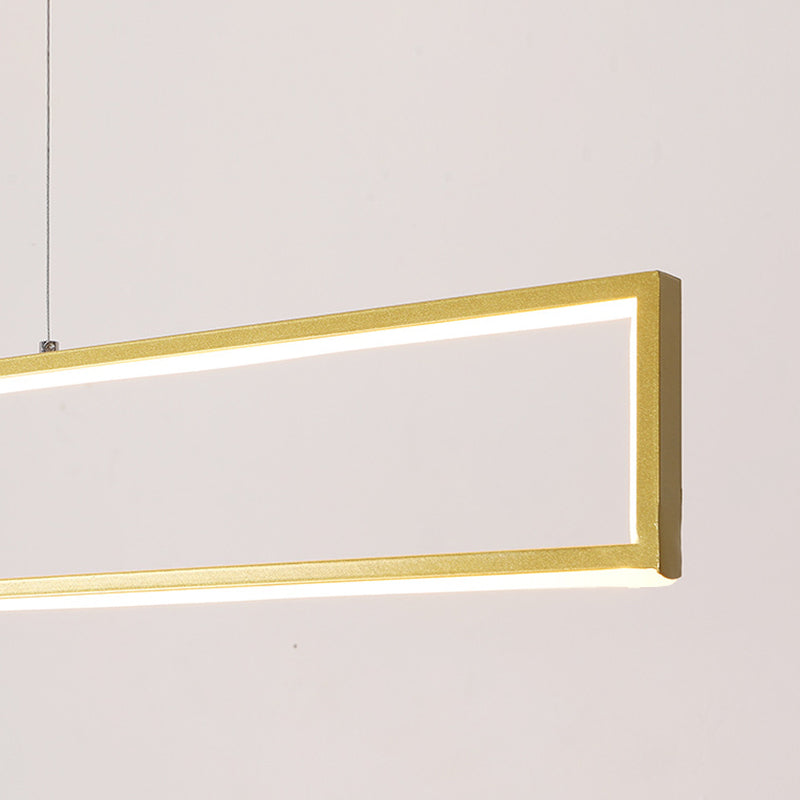 Rectangle Shape Island Pendant Contemporary Style Metal 1 Light Pendant Lighting Fixture