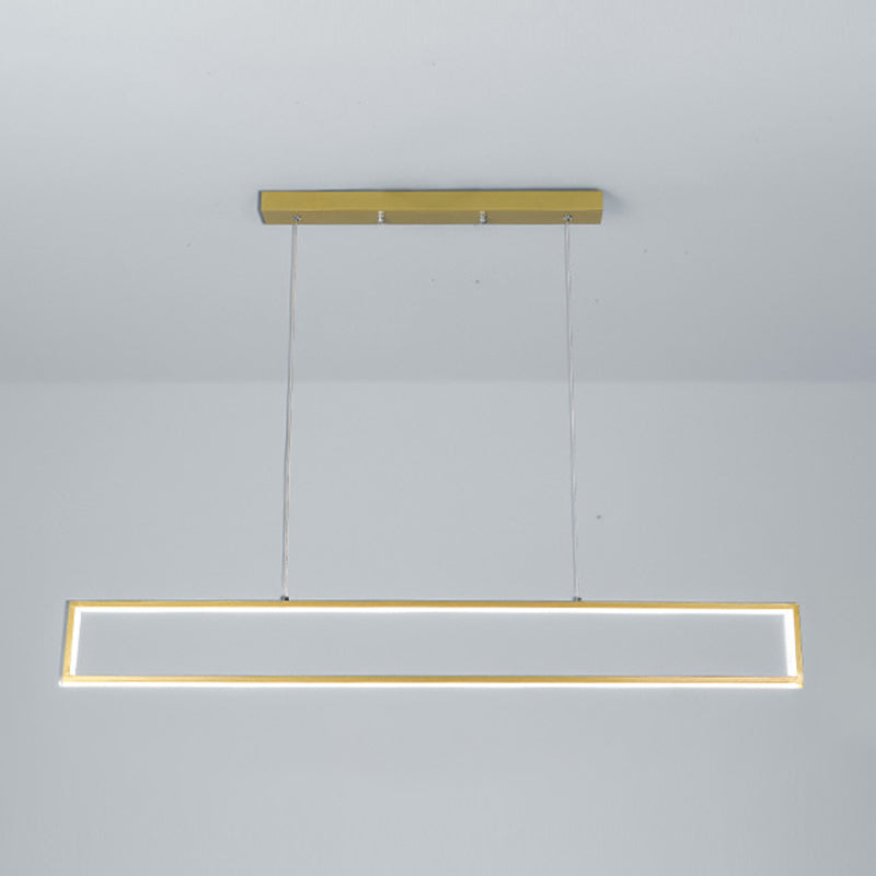 Rectangle Shape Island Pendant Contemporary Style Metal 1 Light Pendant Lighting Fixture