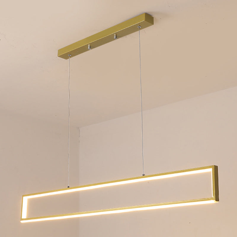 Rectangle Shape Island Pendant Contemporary Style Metal 1 Light Pendant Lighting Fixture