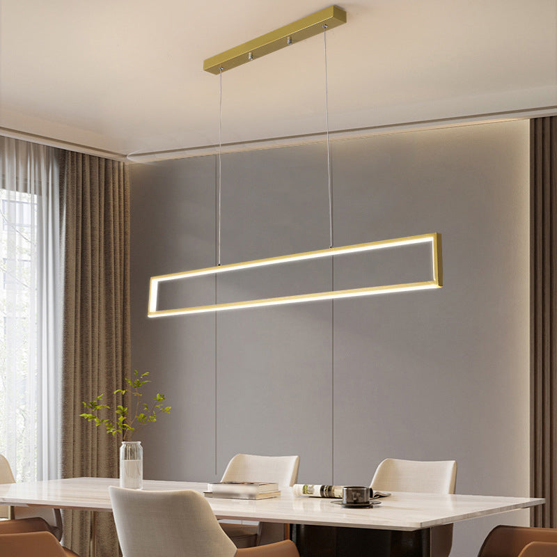 Rectangle Shape Island Pendant Contemporary Style Metal 1 Light Pendant Lighting Fixture