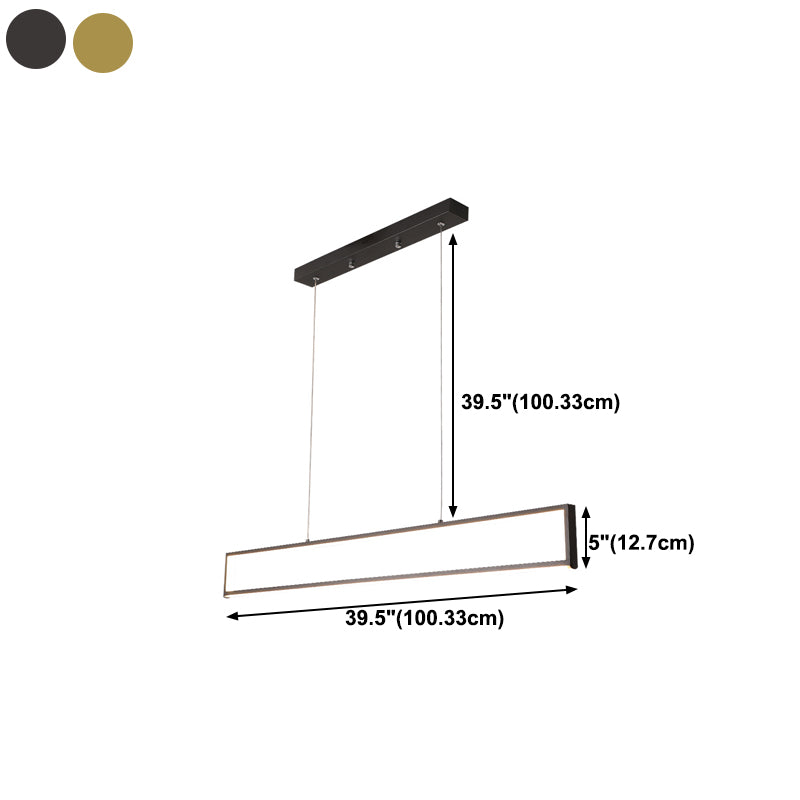 Rectangle Shape Island Pendant Contemporary Style Metal 1 Light Pendant Lighting Fixture