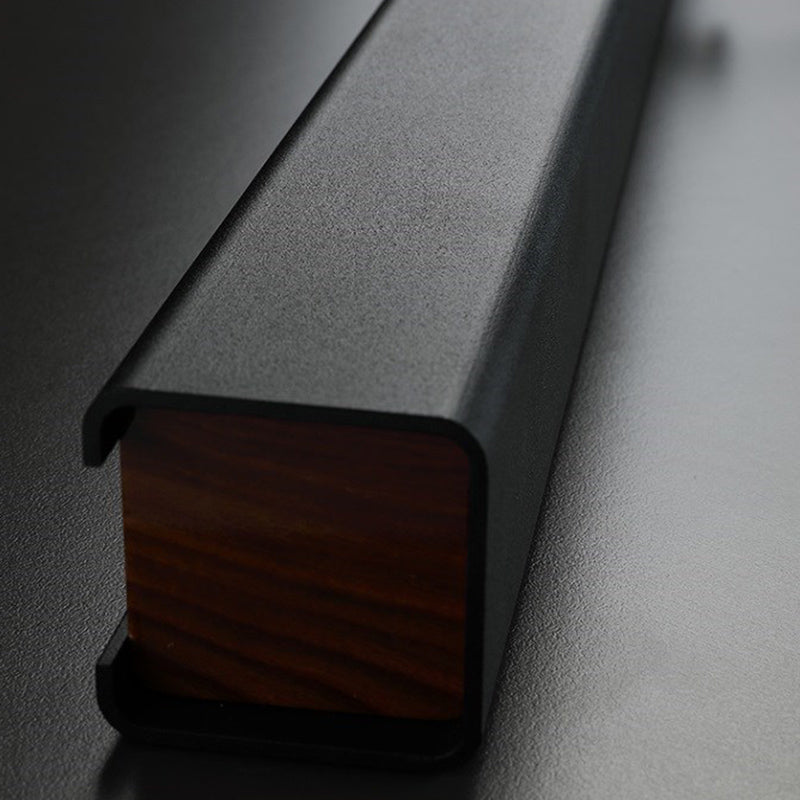 Linear Shape Island Pendant Contemporary Metal 1 Light Pendant Lighting Fixture in Black