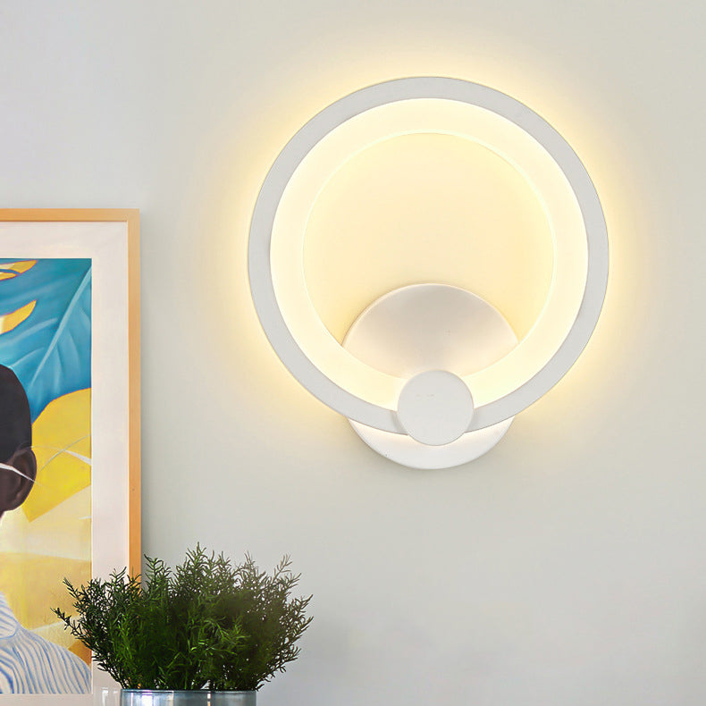 Contemporary Style Geometric Wall Mounted Lamps Metal 1 Light Wall Mounted Lights in White