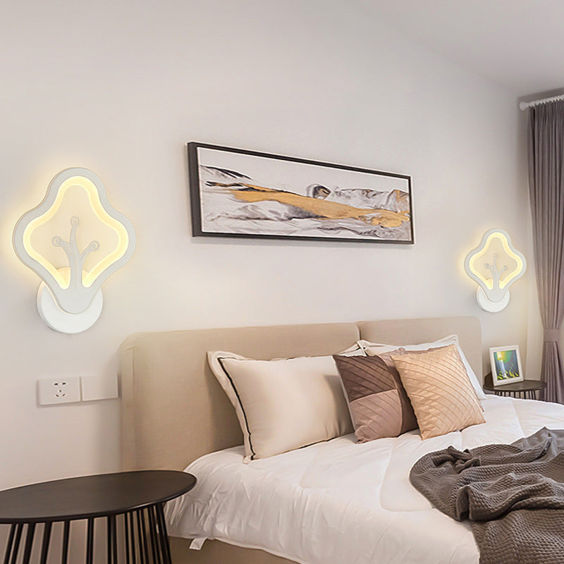 Contemporary Style Geometric Wall Mounted Lamps Metal 1 Light Wall Mounted Lights in White