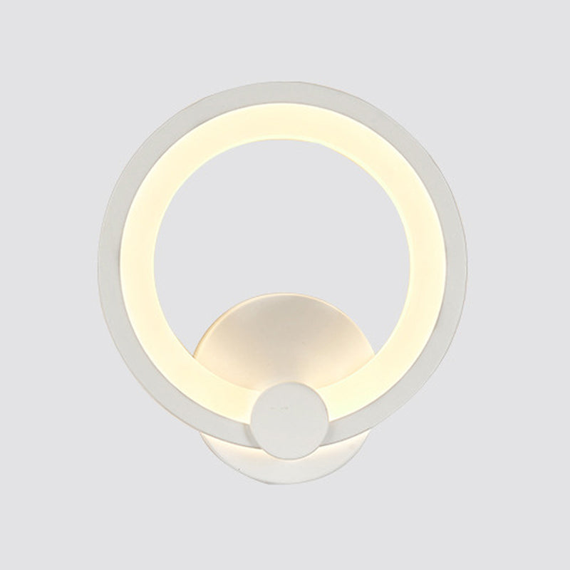 Contemporary Style Geometric Wall Mounted Lamps Metal 1 Light Wall Mounted Lights in White