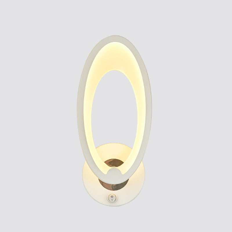 Contemporary Style Geometric Wall Mounted Lamps Metal 1 Light Wall Mounted Lights in White
