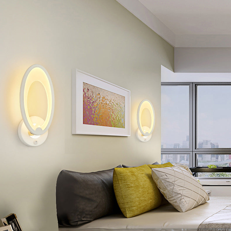 Contemporary Style Geometric Wall Mounted Lamps Metal 1 Light Wall Mounted Lights in White