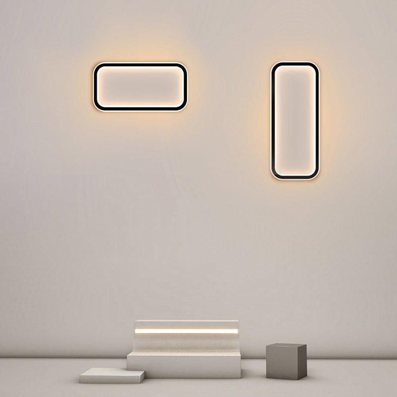 Rectangle Shape Metal Wall Light Modern Style 1 Light Wall Mounted Lamp