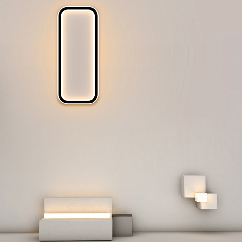 Rectangle Shape Metal Wall Light Modern Style 1 Light Wall Mounted Lamp