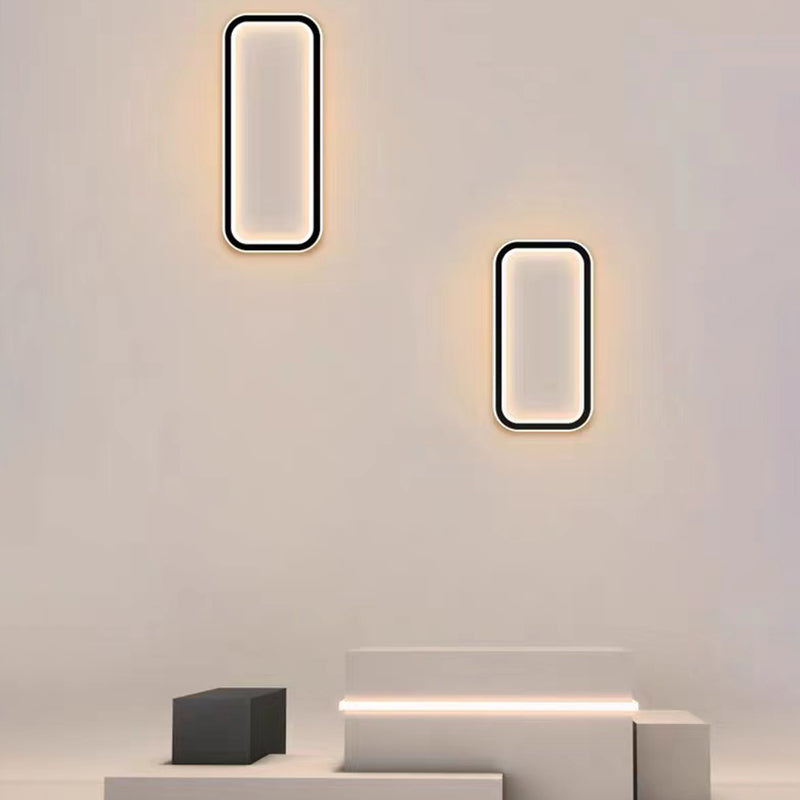 Rectangle Shape Metal Wall Light Modern Style 1 Light Wall Mounted Lamp
