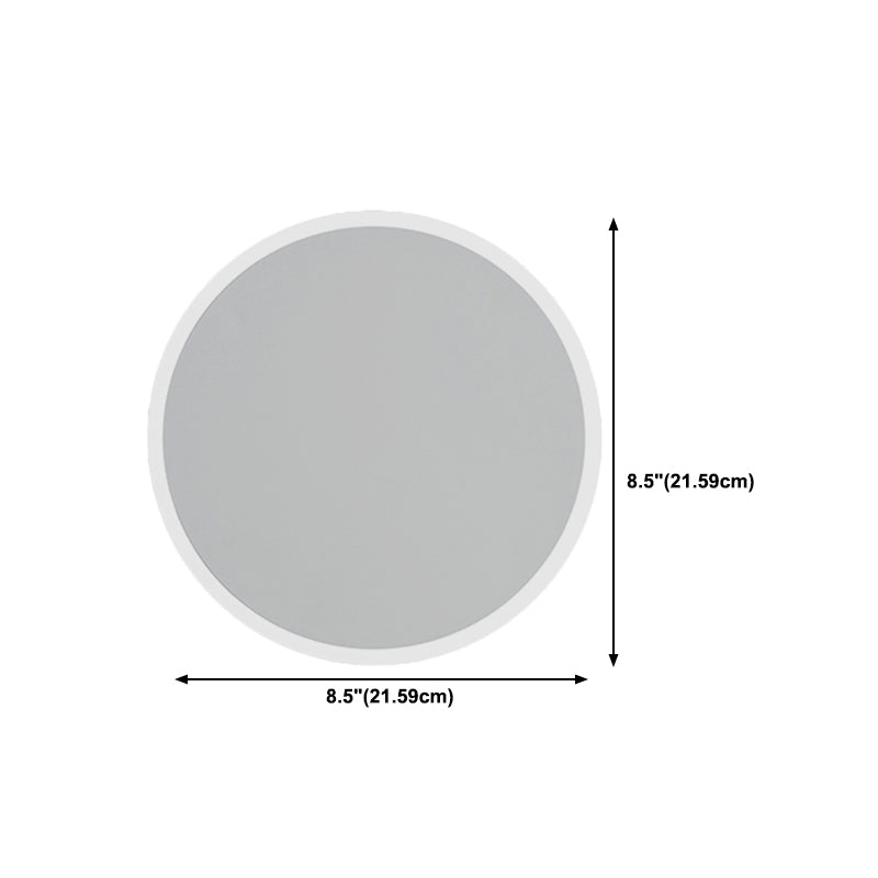 Round Shape Metal Wall Light Modern Style 1 Light Wall Mounted Lamp in White