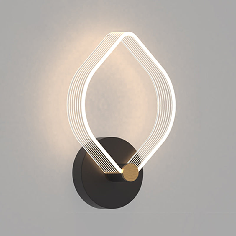 Geometry Shape Metal Wall Lighting Idea Modern Style 1 Light Wall Mounted Lamp in Black