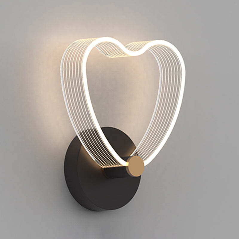 Geometry Shape Metal Wall Lighting Idea Modern Style 1 Light Wall Mounted Lamp in Black