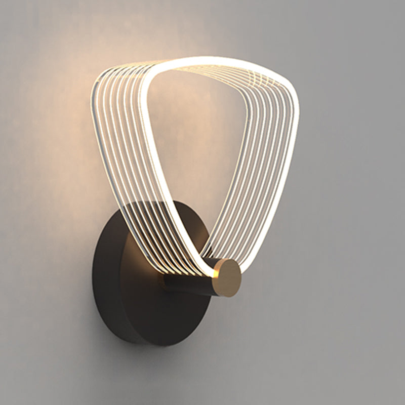 Geometry Shape Metal Wall Lighting Idea Modern Style 1 Light Wall Mounted Lamp in Black