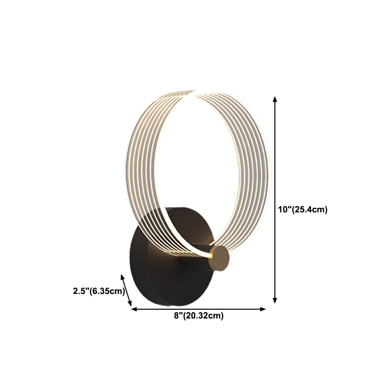 Geometry Shape Metal Wall Lighting Idea Modern Style 1 Light Wall Mounted Lamp in Black