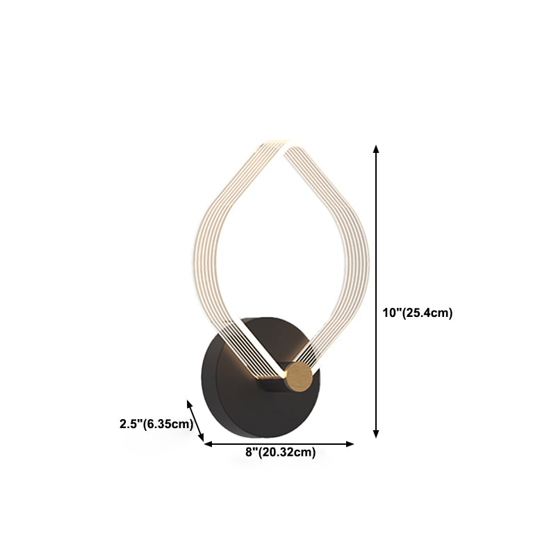 Geometry Shape Metal Wall Lighting Idea Modern Style 1 Light Wall Mounted Lamp in Black