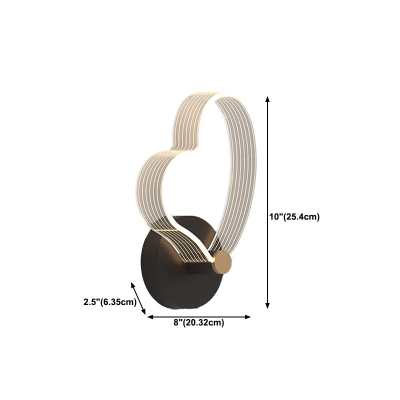 Geometry Shape Metal Wall Lighting Idea Modern Style 1 Light Wall Mounted Lamp in Black