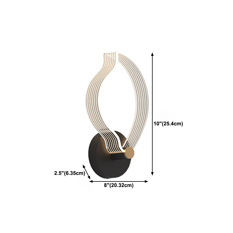 Geometry Shape Metal Wall Lighting Idea Modern Style 1 Light Wall Mounted Lamp in Black