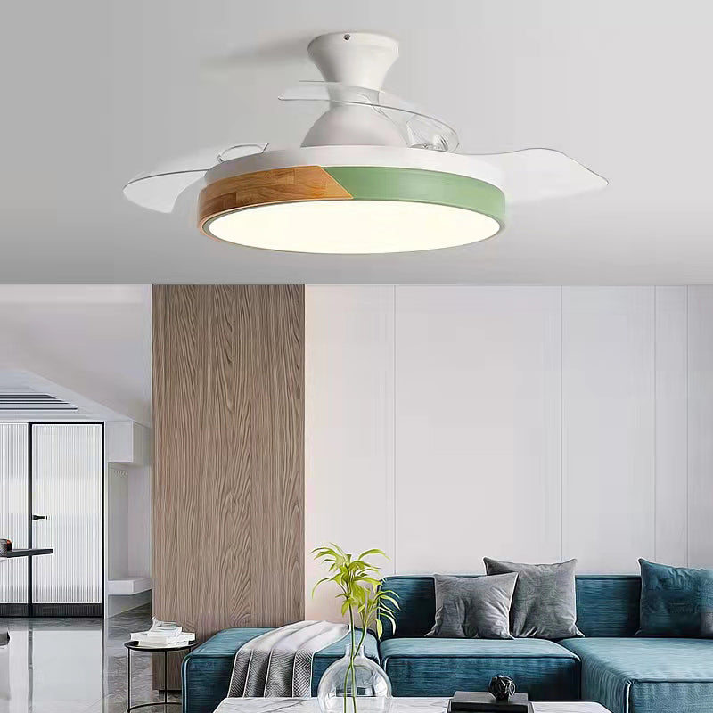 Metal Circular Ceiling Fan Light Nordic LED Ceiling Mounted Light