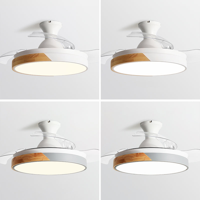 Metal Circular Ceiling Fan Light Nordic LED Ceiling Mounted Light