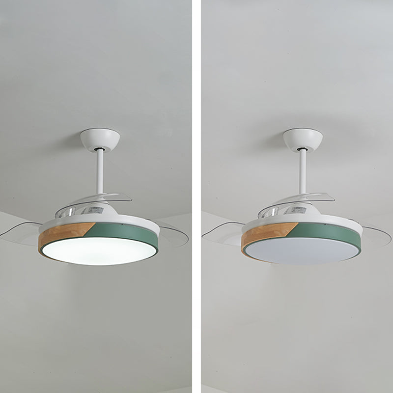 Metal Circular Ceiling Fan Light Nordic LED Ceiling Mounted Light