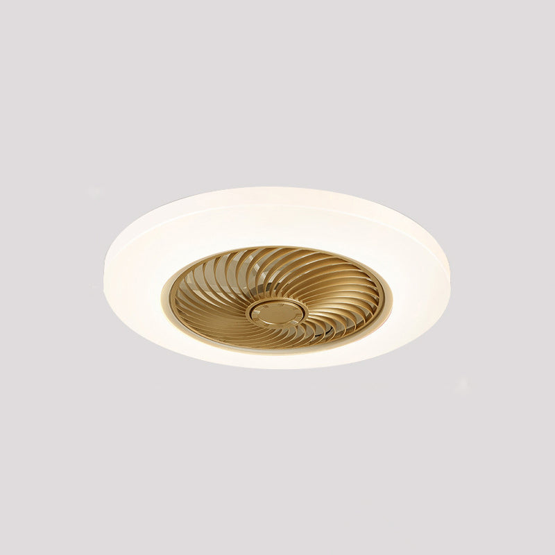 1-Light Round Flush Mount Lamp Modern Style Metal Fan Ceiling Lighting