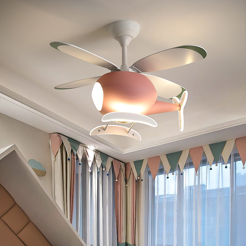 Unique Shape Metal Ceiling Fan Lighting Kids Style Ceiling Fan Lamps