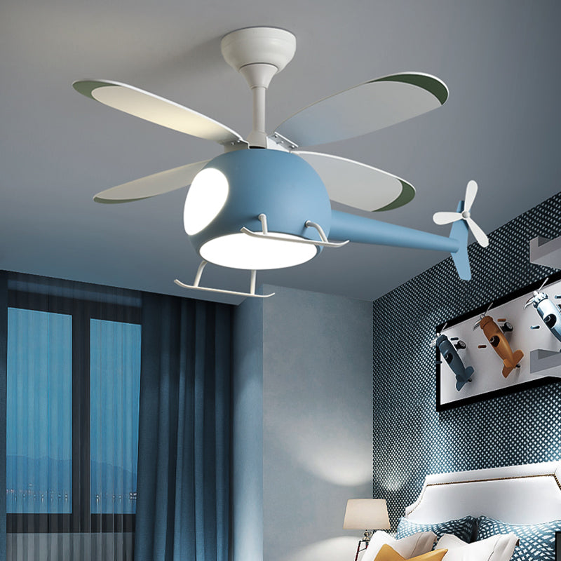 Unique Shape Metal Ceiling Fan Lighting Kids Style Ceiling Fan Lamps