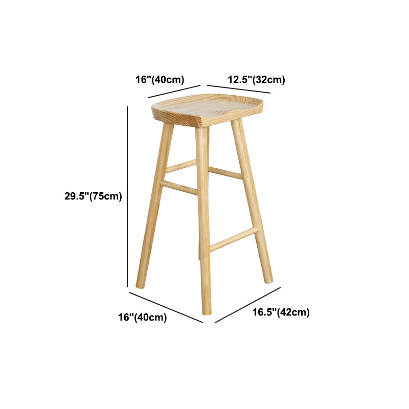 Contemporary Solid Wood Barstool Coffee Shop Bar Stool with Pedal