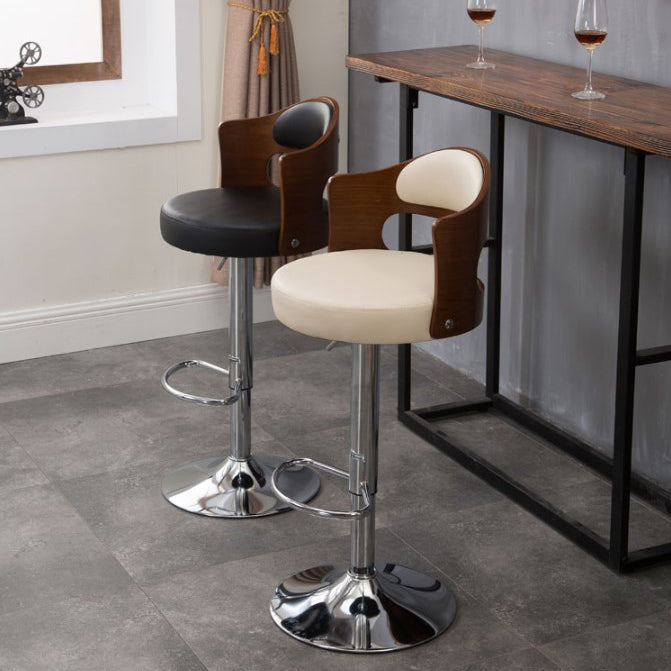 Rotating Barstool Nordic Style Steel Pedestal Bar Stool for Dining Room