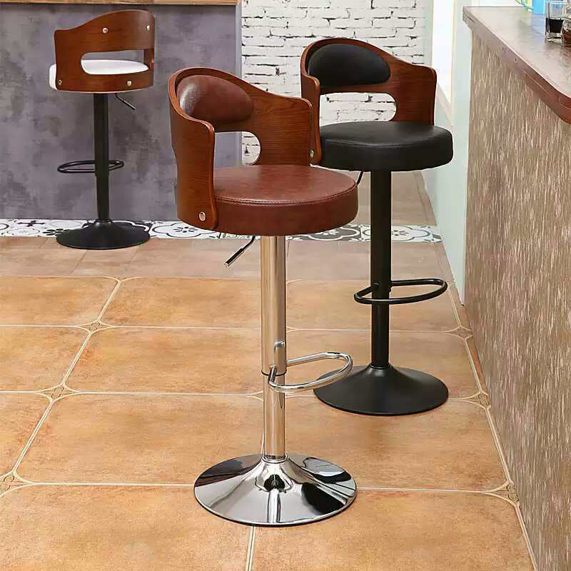 Rotating Barstool Nordic Style Steel Pedestal Bar Stool for Dining Room
