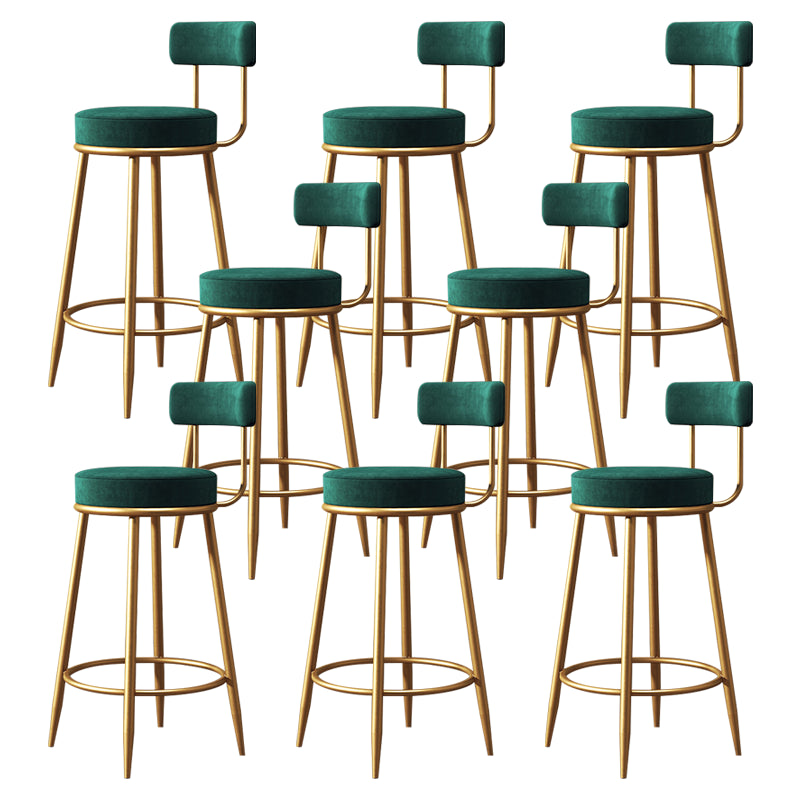 Glam Style Bar-stool Round Counter Bar Stool with Metal Legs