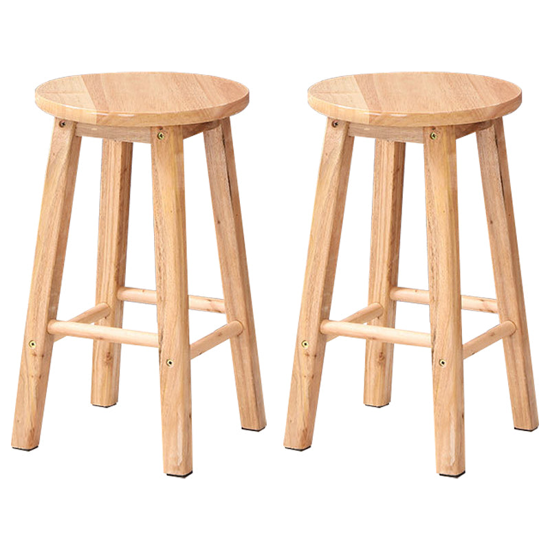 Dining Room Simple Style Wood Barstool Wood 4 Legs Bar Stool with Pedal