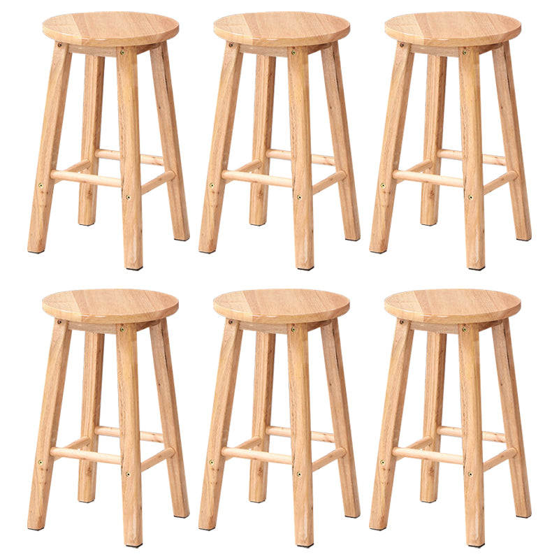 Dining Room Simple Style Wood Barstool Wood 4 Legs Bar Stool with Pedal