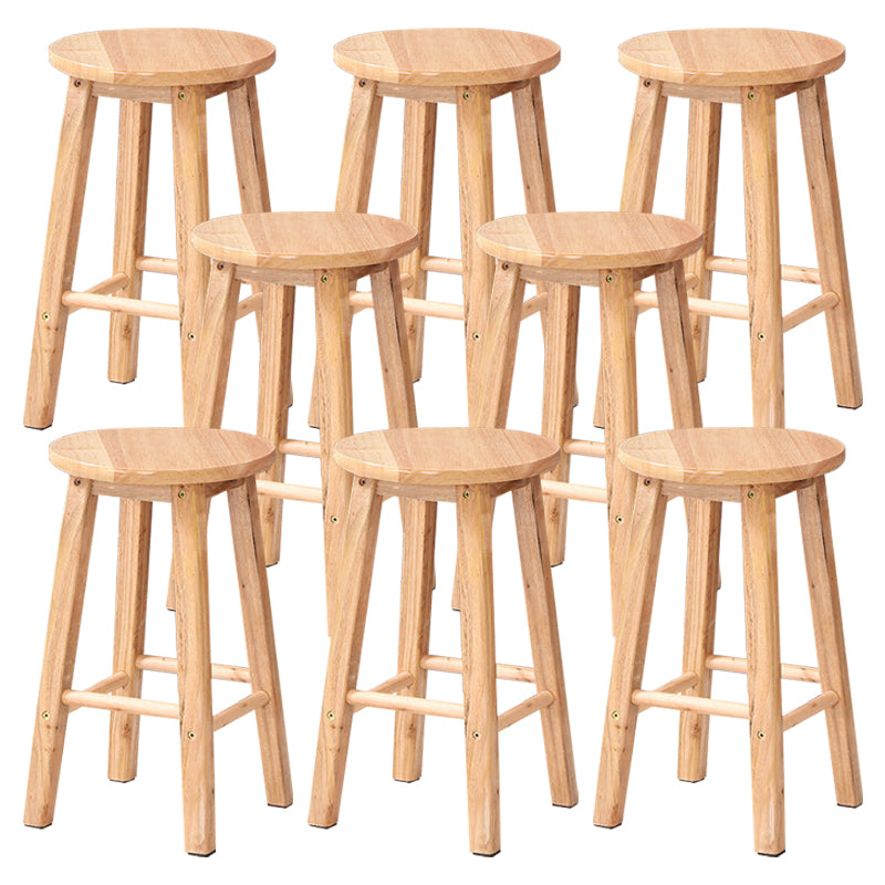Dining Room Simple Style Wood Barstool Wood 4 Legs Bar Stool with Pedal