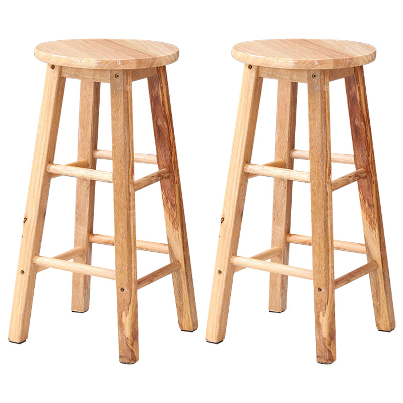 Dining Room Simple Style Wood Barstool Wood 4 Legs Bar Stool with Pedal