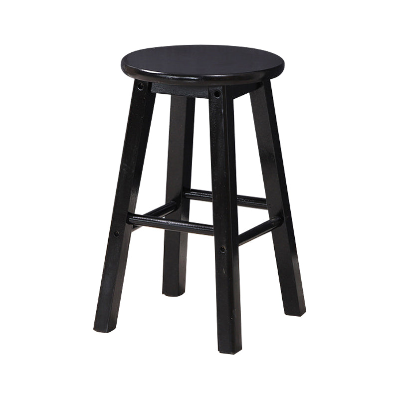 Dining Room Simple Style Wood Barstool Wood 4 Legs Bar Stool with Pedal